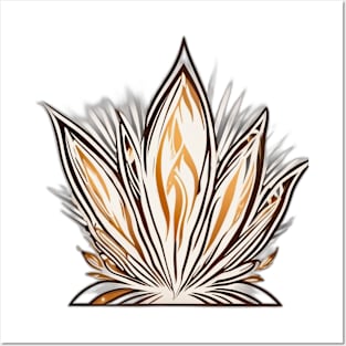 Abstract Fire Lotus Flower Design No. 929 Posters and Art